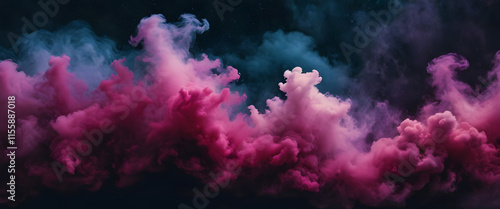 Wallpaper Mural Abstract Night Sky with Flowers, Clouds, and Explosions of Light Torontodigital.ca