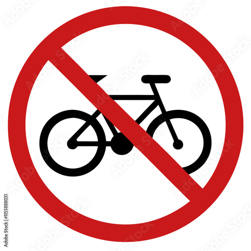 forbidden sign with bicycle icon design