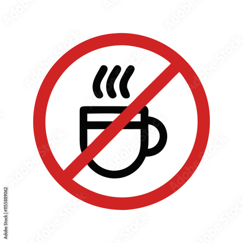 forbidden sign with coffee icon design