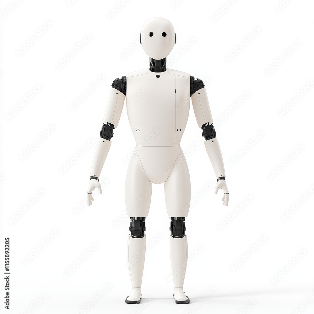 Advanced Fitness Robot Assistant with Posture Correction and Audio Guidance on White Background Advanced Fitness Robot Assistant with Posture Correction and Audio Guidance on White Background