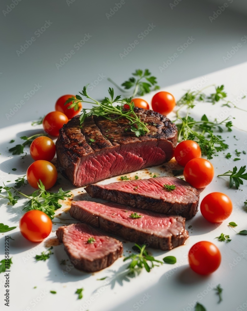 Juicy Steak with Splashing Tomatoes and Herbs Juicy Steak with Splashing Tomatoes and Herbs
