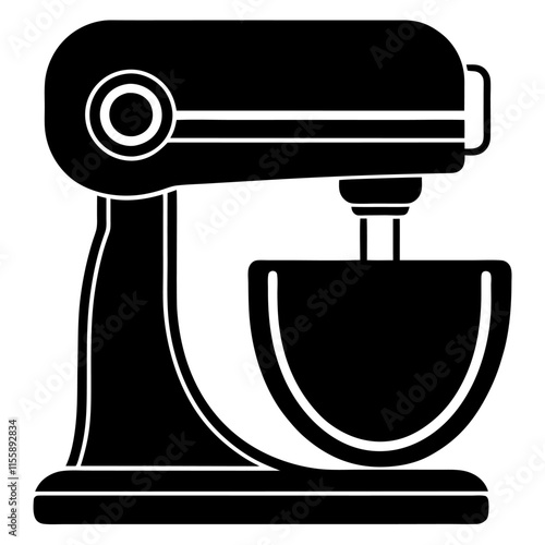 Hand crank mixer silhouette vector icon illustration,mixer,blender,hand mixer on white backgroud.