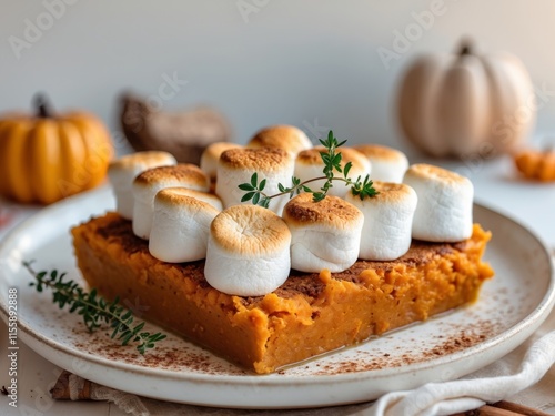 Classic Sweet Potato Casserole for Thanksgiving Celebration and Festive Gathering photo