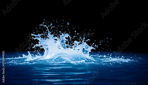 Wallpaper Mural Blue water splash isolated, dramatic atmosphere. isolated with white shades Torontodigital.ca