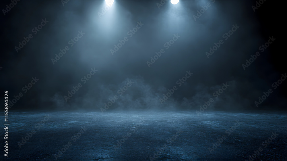 custom made wallpaper toronto digitalEmpty dark studio with spotlight and fog effects on a concrete floor.