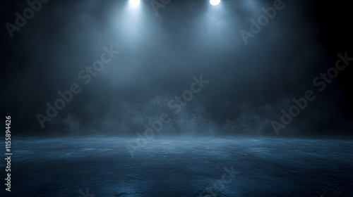 Wallpaper Mural Empty dark studio with spotlight and fog effects on a concrete floor. Torontodigital.ca