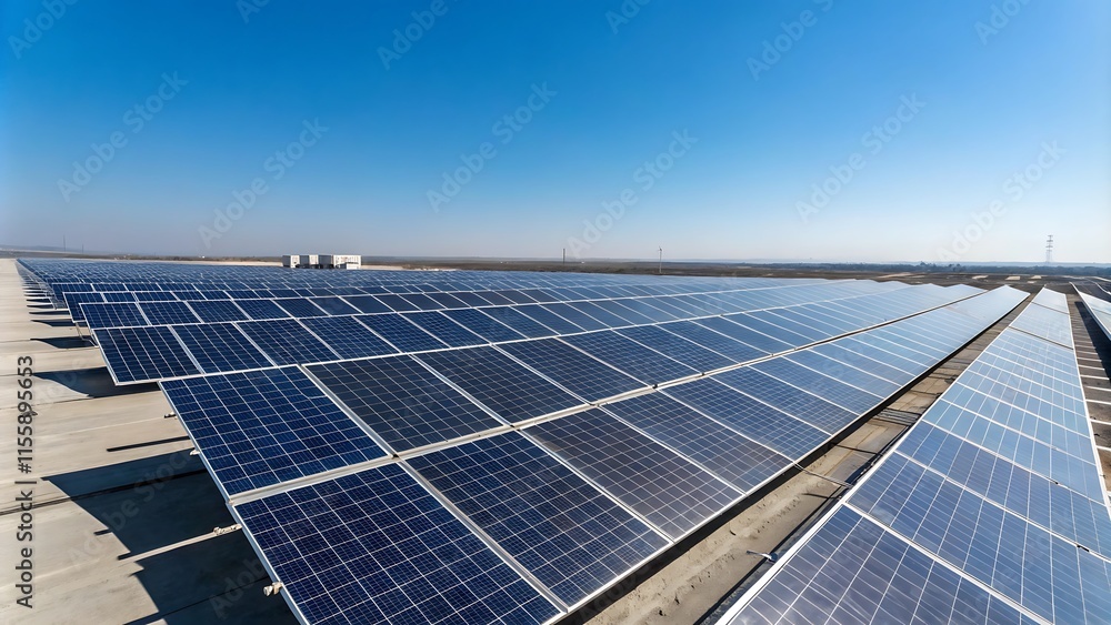 Close-Up of Solar Panels Top View Highlighting Advanced Photovoltaic Technology for Clean and Renewable Energy Close-Up of Solar Panels Top View Highlighting Advanced Photovoltaic Technology for Clean and Renewable Energy