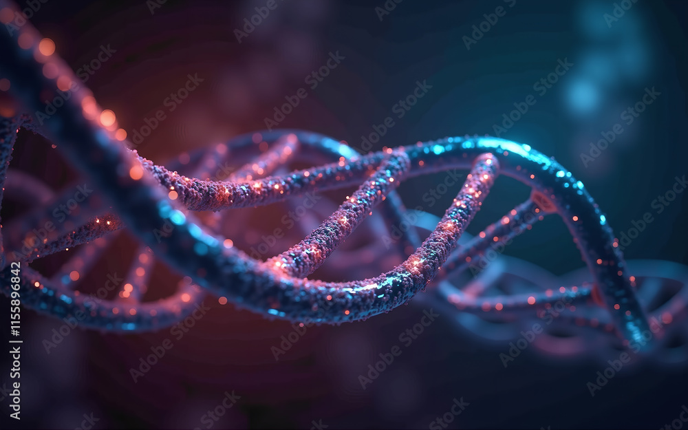 Futuristic DNA Helix: Genetic Science Visualization Futuristic DNA Helix: Genetic Science Visualization