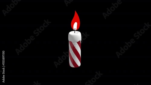 Brighten your winter projects with the charming Winter Candle digital asset. This 4-second animated loop features a cozy, festive candle design with a striped red-and-white pattern,