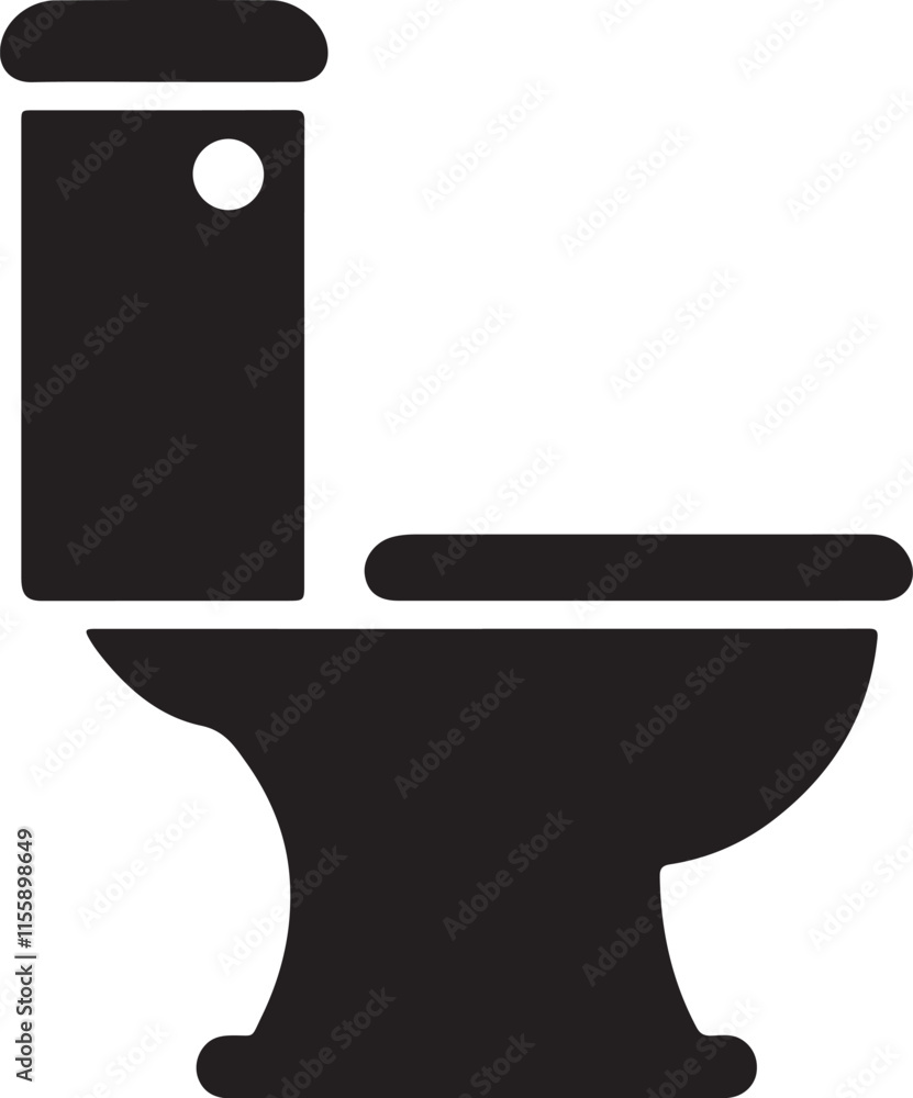 toilet icon silhouette vector with white background toilet icon silhouette vector with white background