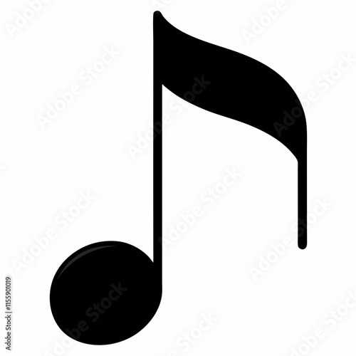 Music Note Black Silhouette Vector