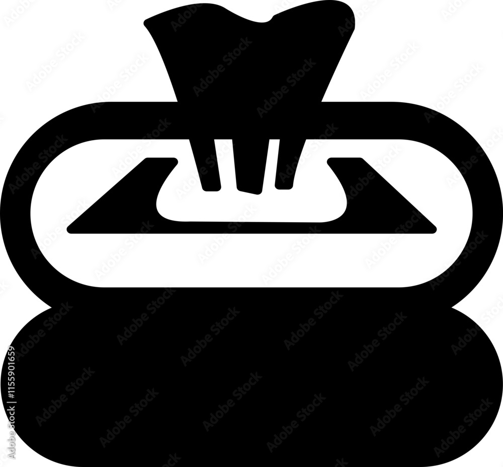 Black and white tissue box, hand, face Black and white tissue box, hand, face