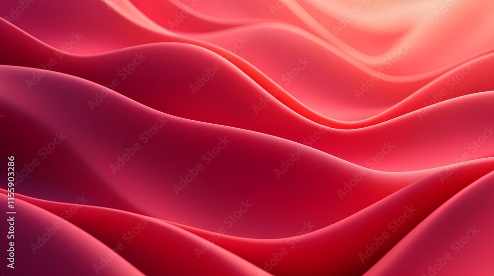 Obraz premium Abstract Red Waves Smooth, Curving, Gradient, Background, Texture, Design, Flowing, Pattern, Soft