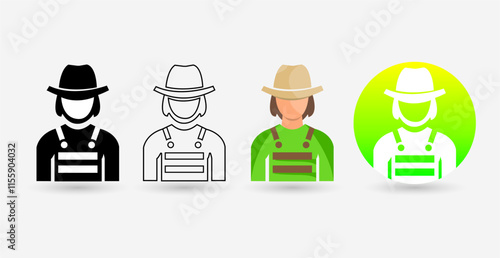 Farmer Character Avatar Icons