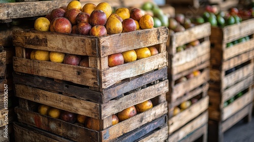 Fresh produce market offering a variety of colorful vegetables in a rural out...