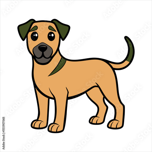 Black Mouth Cur dog breed vector