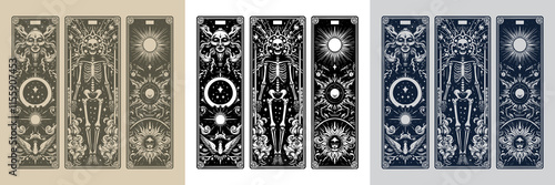 lich playing card tattoo design featuring dark magic