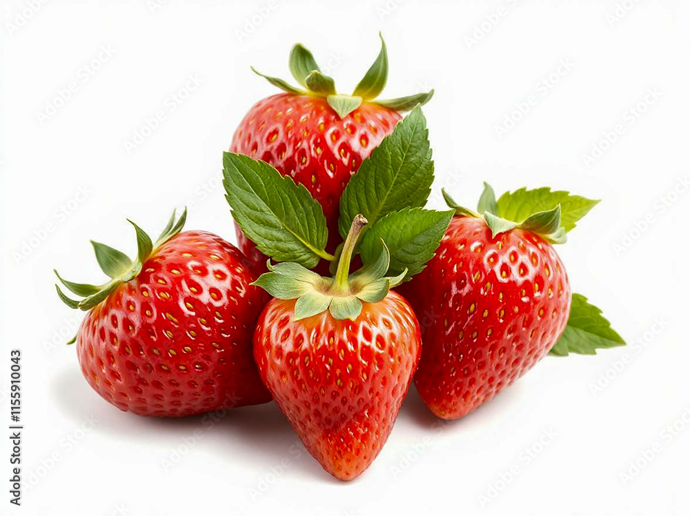 Strawberry on a white background. Close-up. Isolated. Strawberry on a white background. Close-up. Isolated.