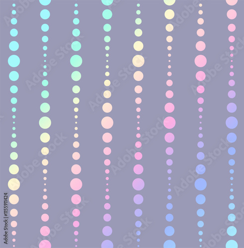 Colorful gradient dots forming vertical lines on a dark background, creating a vibrant, abstract, and modern geometric pattern perfect for backgrounds and designs. Vector illustration