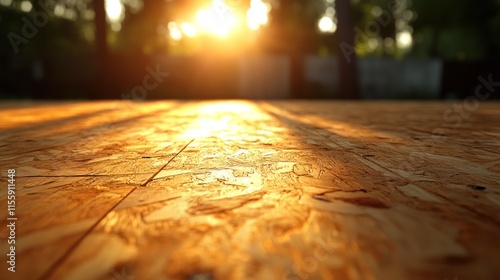 Wallpaper Mural Sunset illuminating plywood surface. Torontodigital.ca