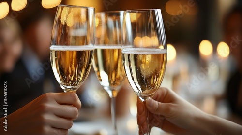 Cheers and celebration with sparkling drinks at a festive gathering