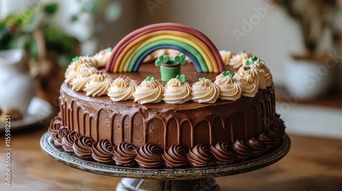 Celebrate with a festive cake decorated with vibrant colors and charming designs