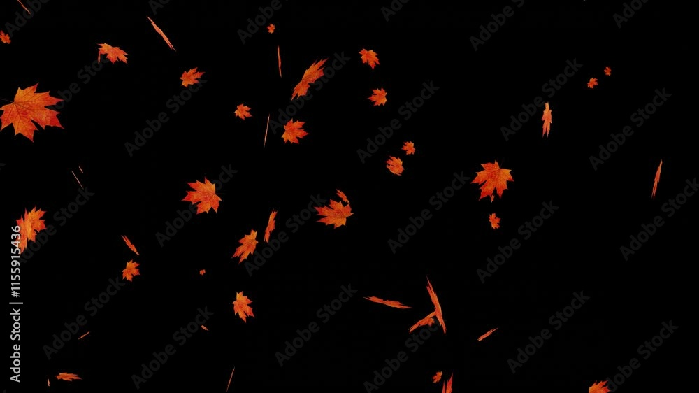 Autumn leaves falling down on green screen chroma key loopable background Autumn leaves falling down on green screen chroma key loopable background