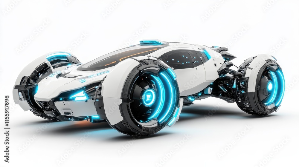 Futuristic High-Tech Car with Sleek Design