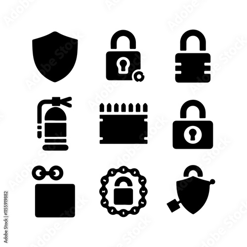 Cybersecurity Icon Pack - Minimalist Black and White Designs for Modern Security Themes photo