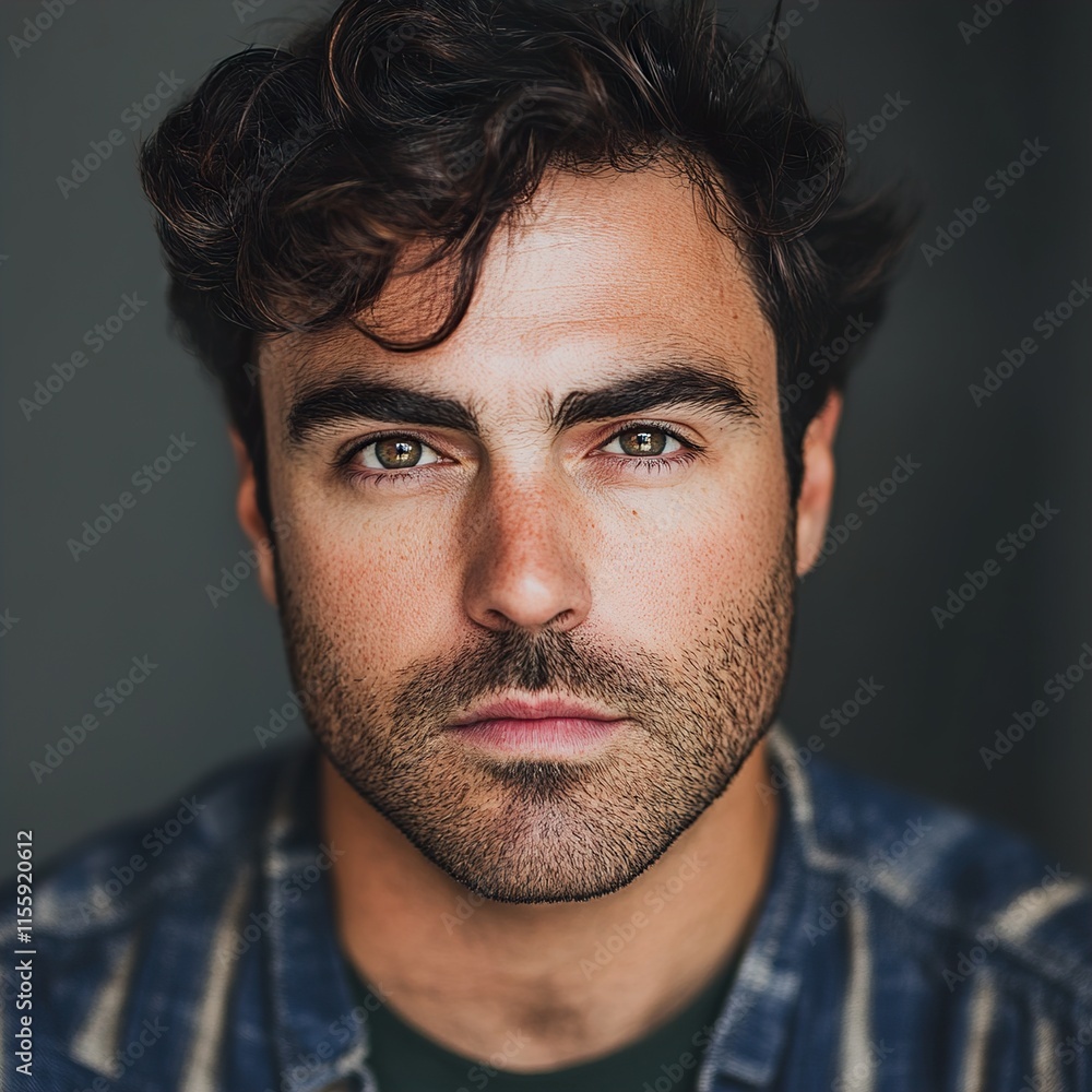 Obraz premium Portrait of a Handsome Man with Intense Gaze