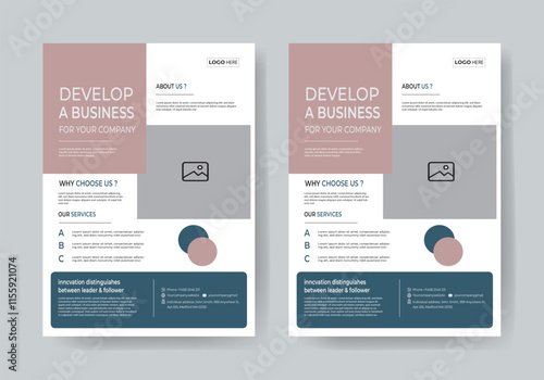 BUSINESS FLYER TEMPLATE ONE COLOR DESIGN 