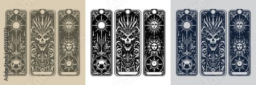 detailed lich playing card tattoo design