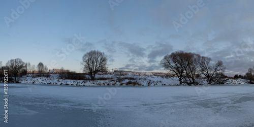 Wallpaper Mural Winter fishing on the lake, beautiful panorama. Torontodigital.ca