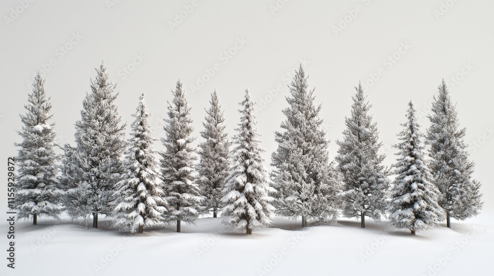 Fototapeta premium snow covered pine trees