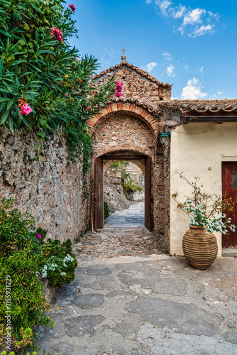 Entrance to Pantanassa Monastery in Mystras photo