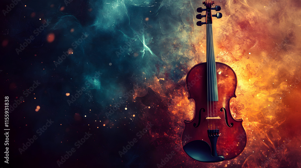 Fototapeta premium Music-themed background with notes, instruments, or abstract visuals.
