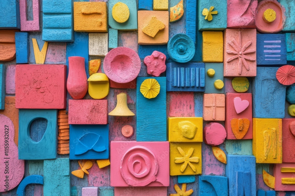 Colorful collection of small plastic fragments arranged on a dark background in an artistic display Colorful collection of small plastic fragments arranged on a dark background in an artistic display