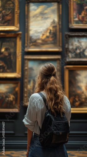 Exploring an art gallery filled with classic paintings and rich history