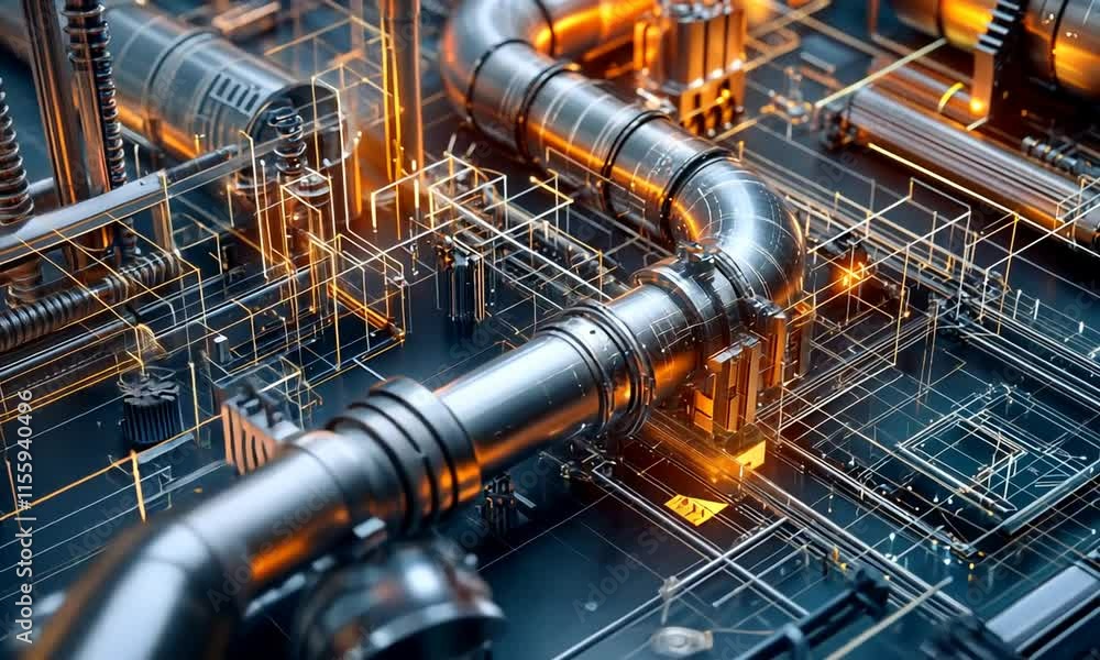 A futuristic looking piece of machinery with a large pipe A futuristic looking piece of machinery with a large pipe