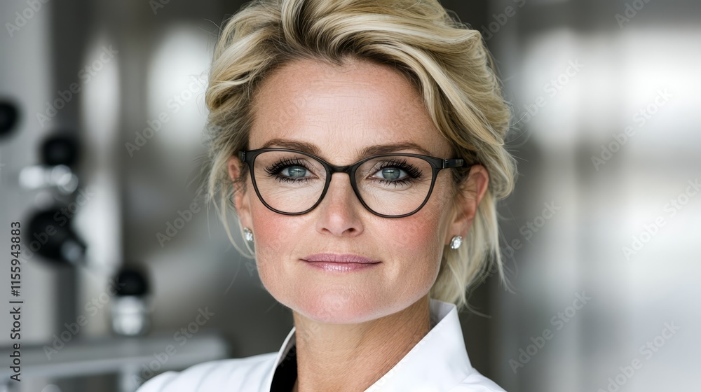 A woman wearing glasses and a white shirt A woman wearing glasses and a white shirt