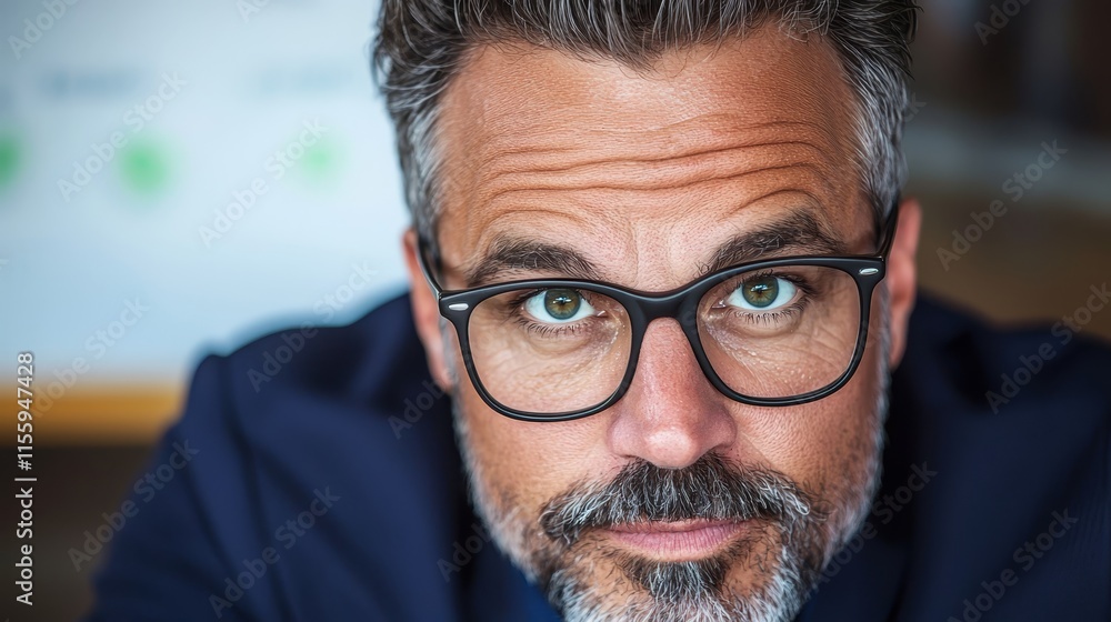 A man with a beard and glasses looking at the camera A man with a beard and glasses looking at the camera