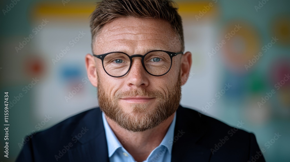 A man with a beard wearing glasses and a suit A man with a beard wearing glasses and a suit