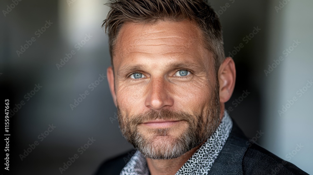 Obraz premium A man with a beard wearing a suit and scarf