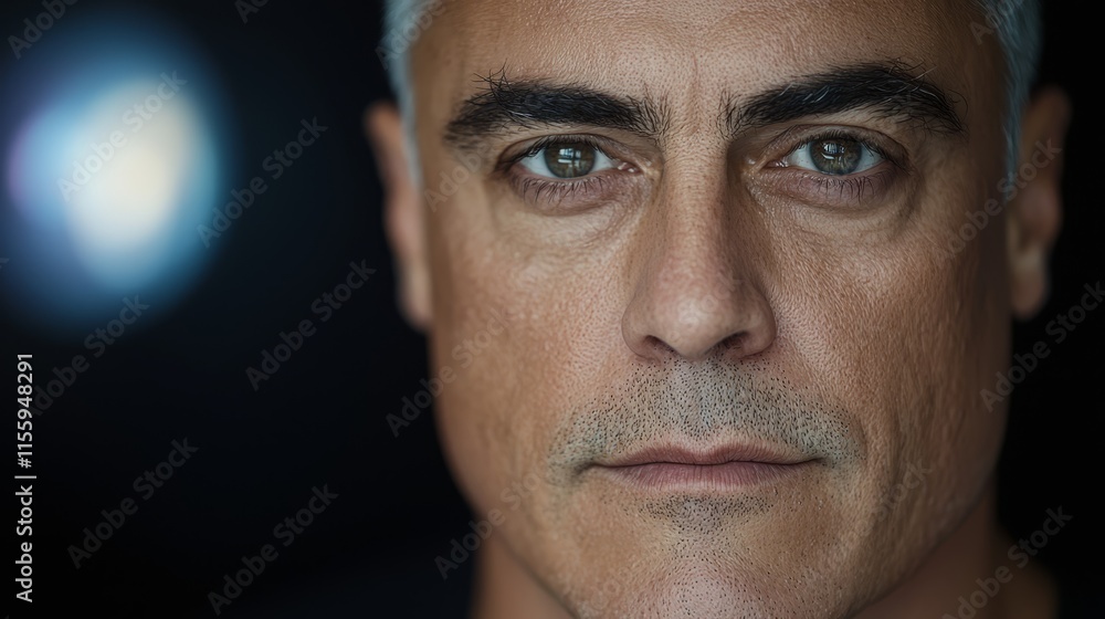 Fototapeta premium A close up of a man's face with a black background
