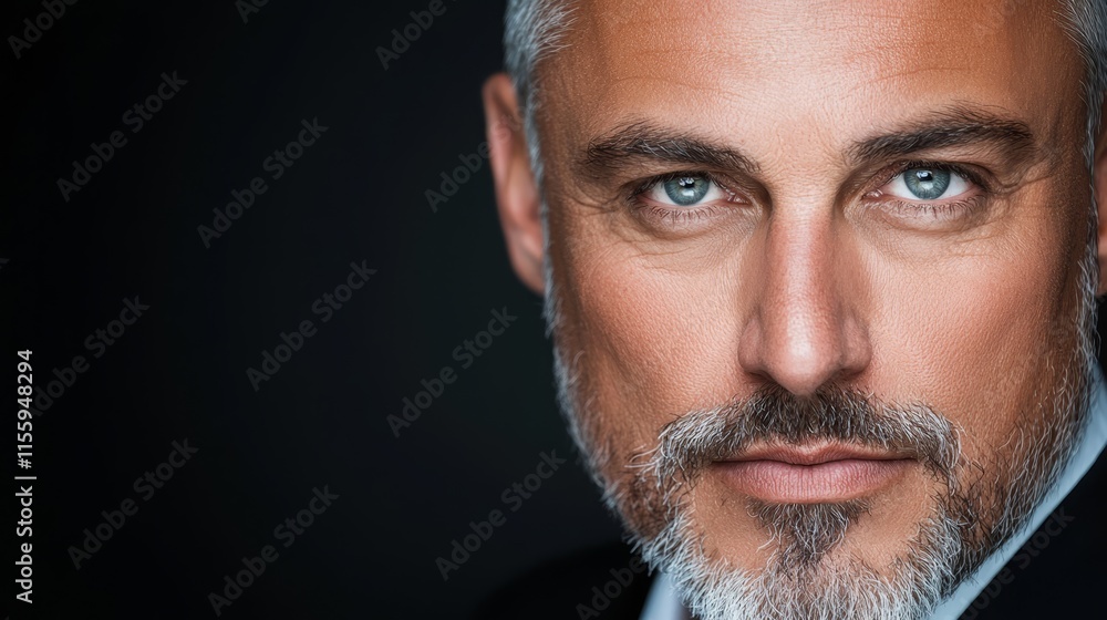 Obraz premium A close up of a man with a white beard and blue eyes
