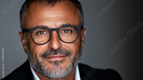 A man with a beard and glasses looking at the camera