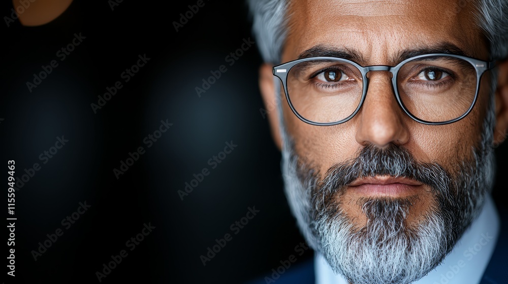 A close up of a man with glasses and a beard A close up of a man with glasses and a beard