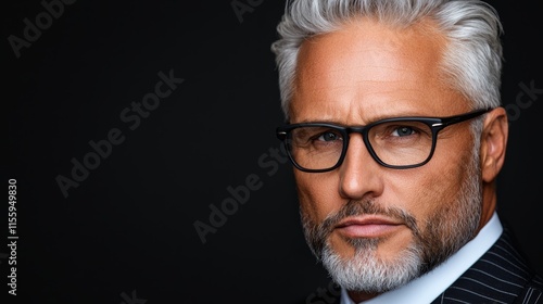 A man in a suit and tie wearing glasses