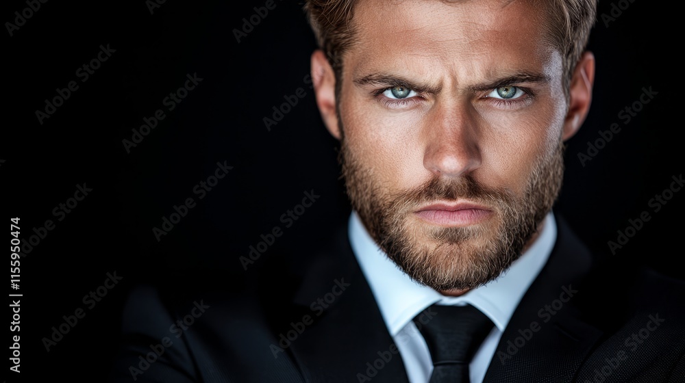 A man in a suit and tie looking at the camera A man in a suit and tie looking at the camera
