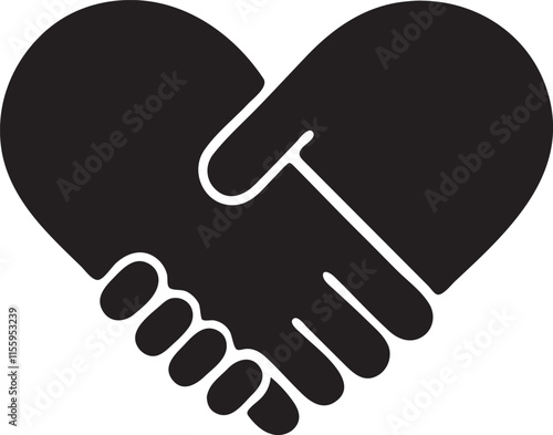  Heart-Shaped Handshake Icon